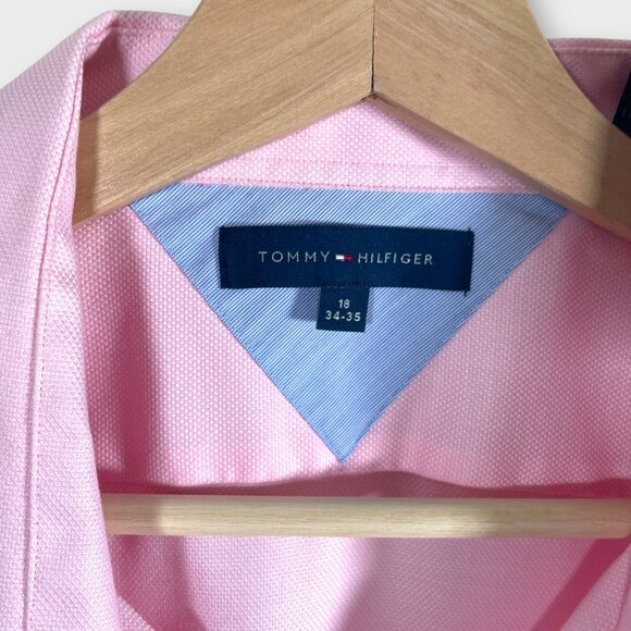 Tommy Hilfiger Dress Shirt 18 34/35 Pink Office Business Casual - Picture 4 of 8
